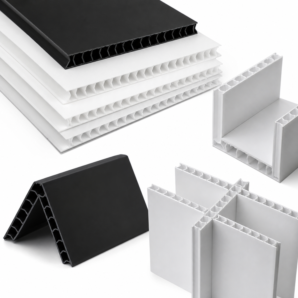 Polypropylene White / Black Sheet 10mm thick for Packaging & temporary structures