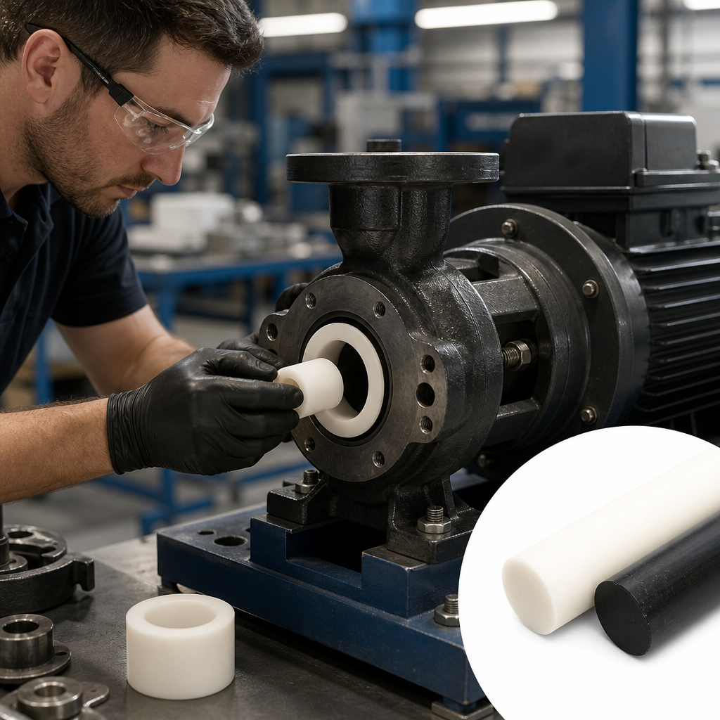 Acetal Copolymer White / Black Rod 110mm to 300mm dia for Gears, bearings & bushes