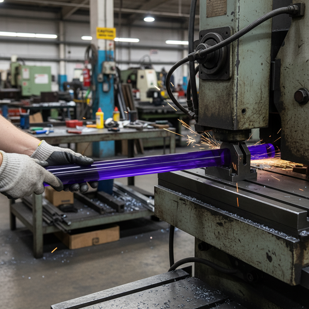 Premium Extruded Translucent Purple Acrylic Rod - High Rigidity, Gloss Finish, Ideal for Displays and Furniture Design