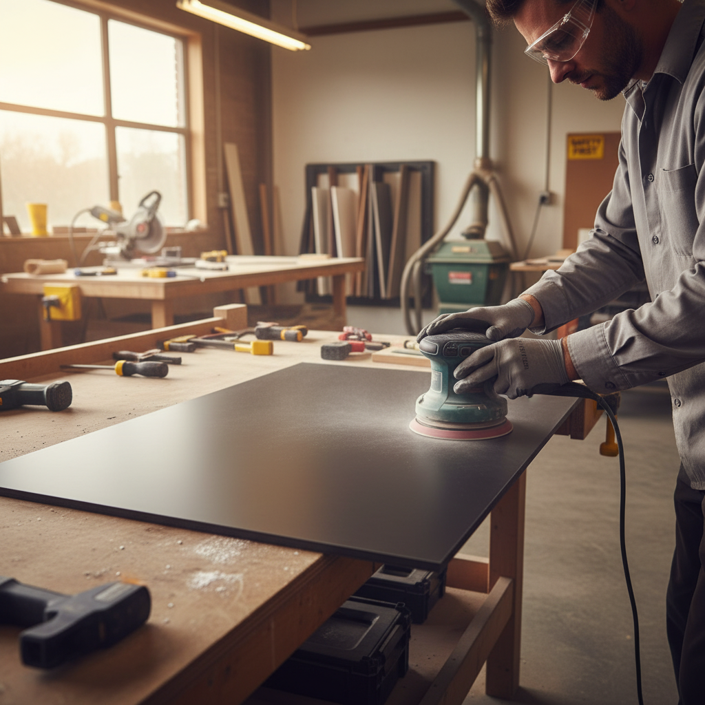 Premium Solid Surface Material - Deep Sable, Elegant & Durable for Versatile Applications