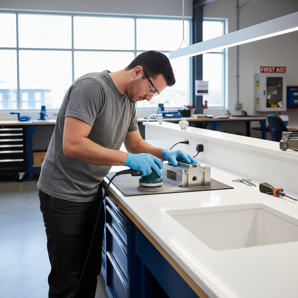 Premium Solid Surface Material in Cameo White - Durable, Hygienic, Thermoformable for Versatile Applications