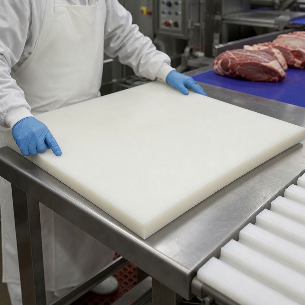 Natural Nylon 6.6 Sheet for Food Applications 30mm to 80mm thick