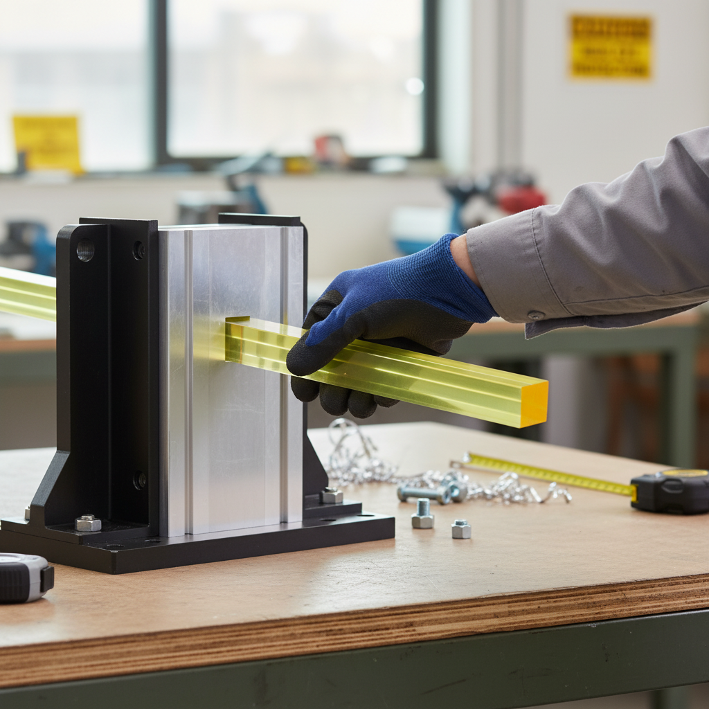 Premium Extruded Fluoro Yellow Acrylic Square Bar for Displays and Lighting Applications