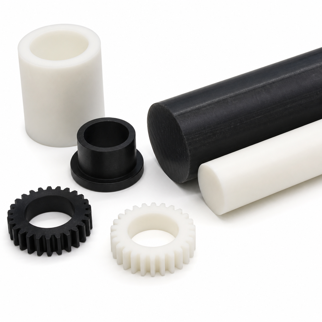 Acetal Copolymer White / Black Rod 110mm to 300mm dia for Gears, bearings & bushes