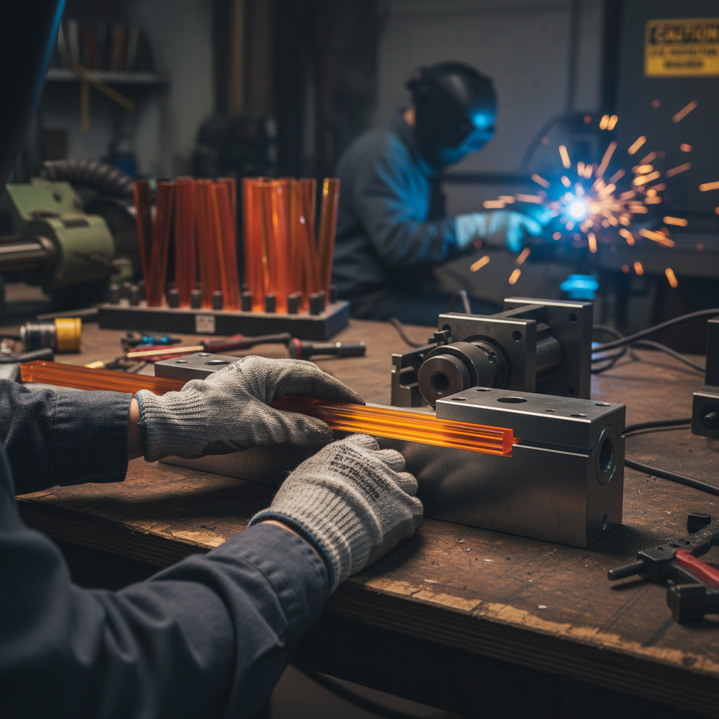 Premium Translucent Amber Acrylic Extruded Square Bar for Displays and Furniture Design