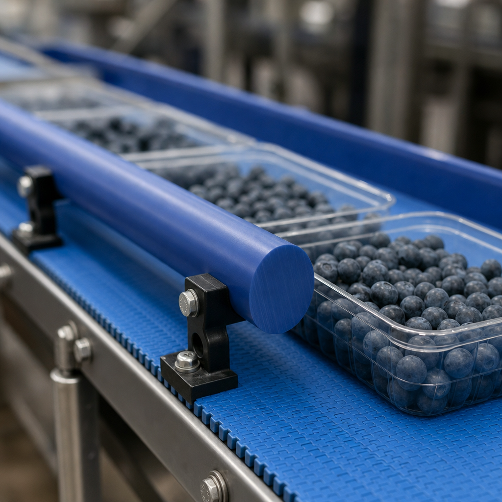 Blue Acetal Rod 20mm Diameter for Food Applications 20mm to 100mm diameter