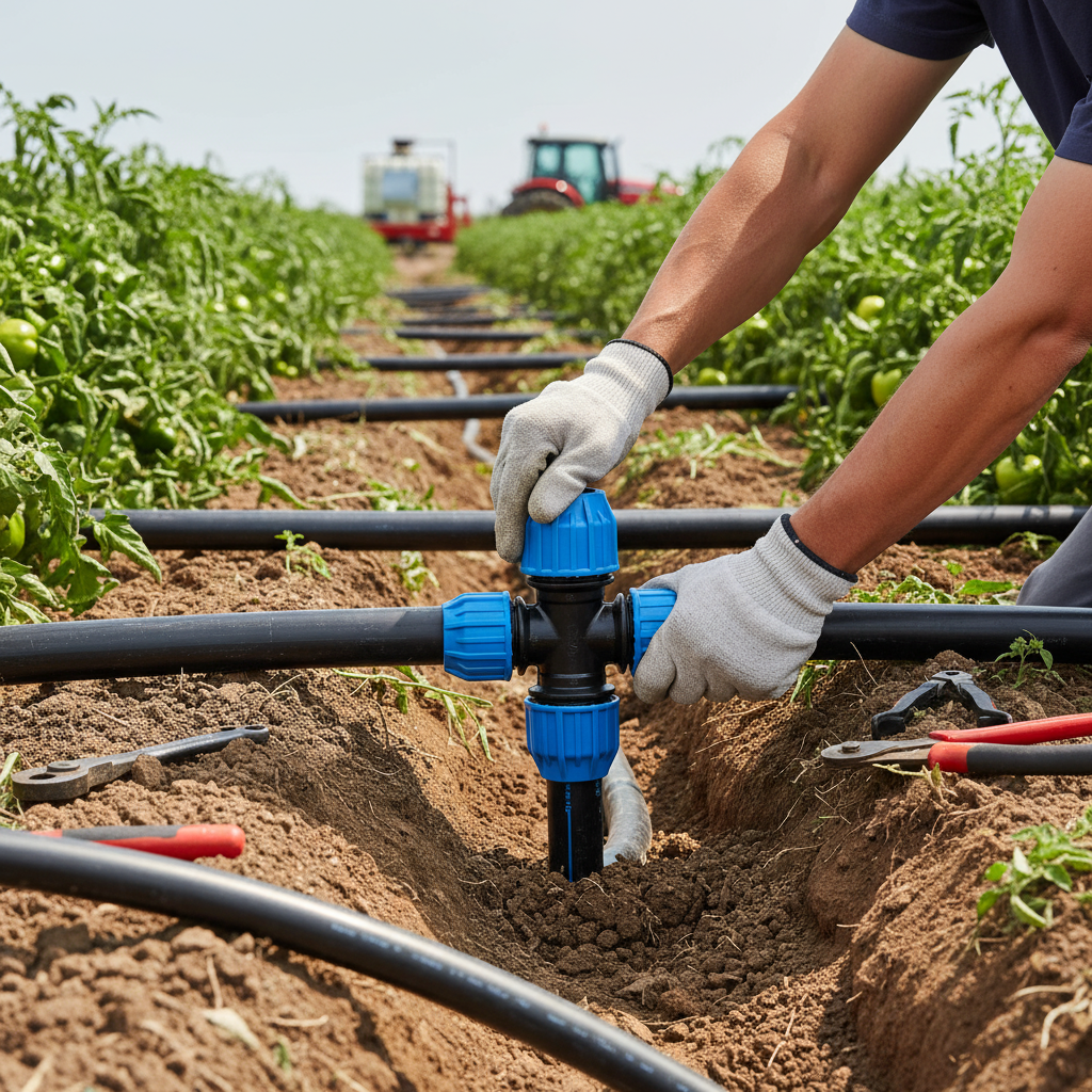 Premium 90° Reducing Compression Tee for Polyethylene and PPR Pipe Systems - Durable and High-Performance for Irrigation and Water Distribution