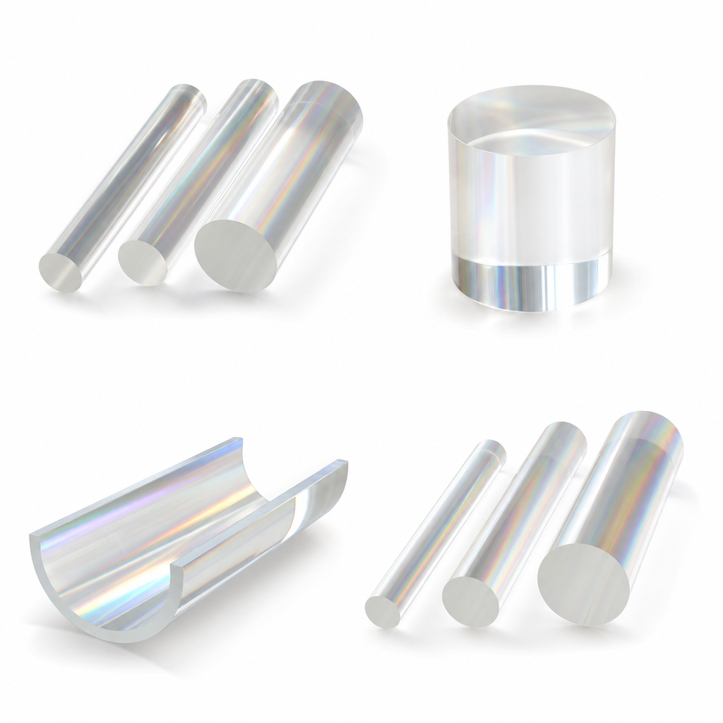 Cast Acrylic Clear Rod 40mm to 100mm dia for Aquarium tanks & light fixtures