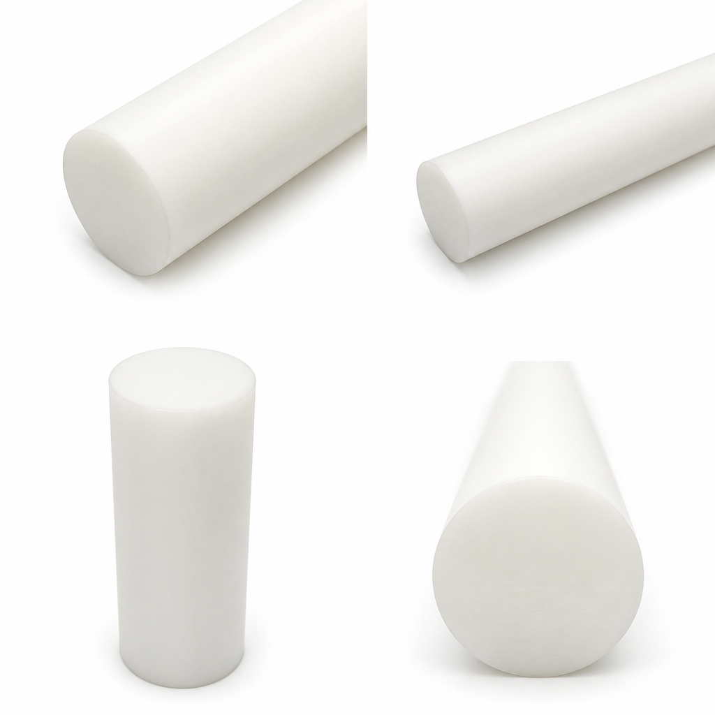 Acetal Homopolymer White Rod 40mm to 80mm dia for Gears, bearings & bushes