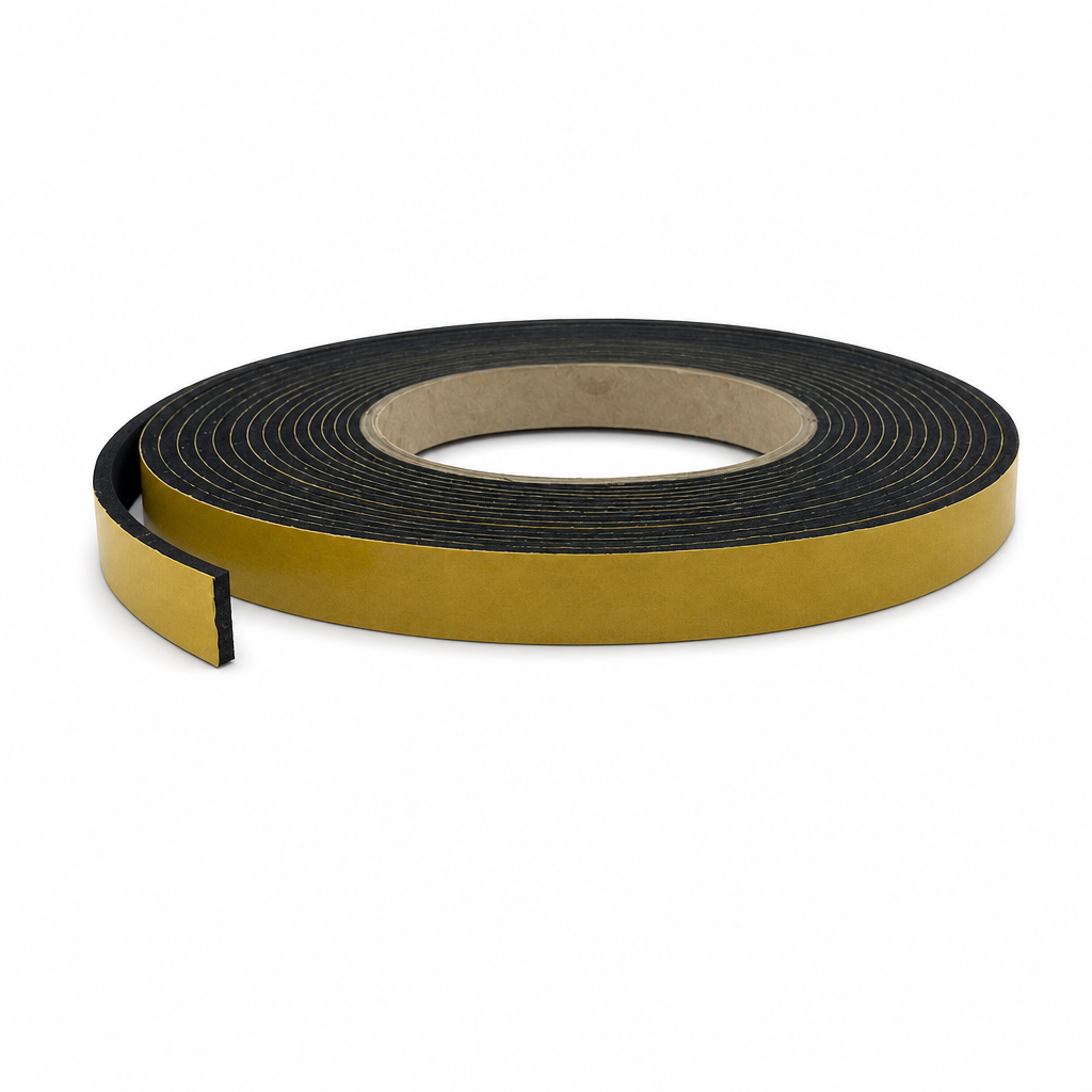 Adhesive Backed Neoprene Strip 12mm x 3mm – 6m Roll