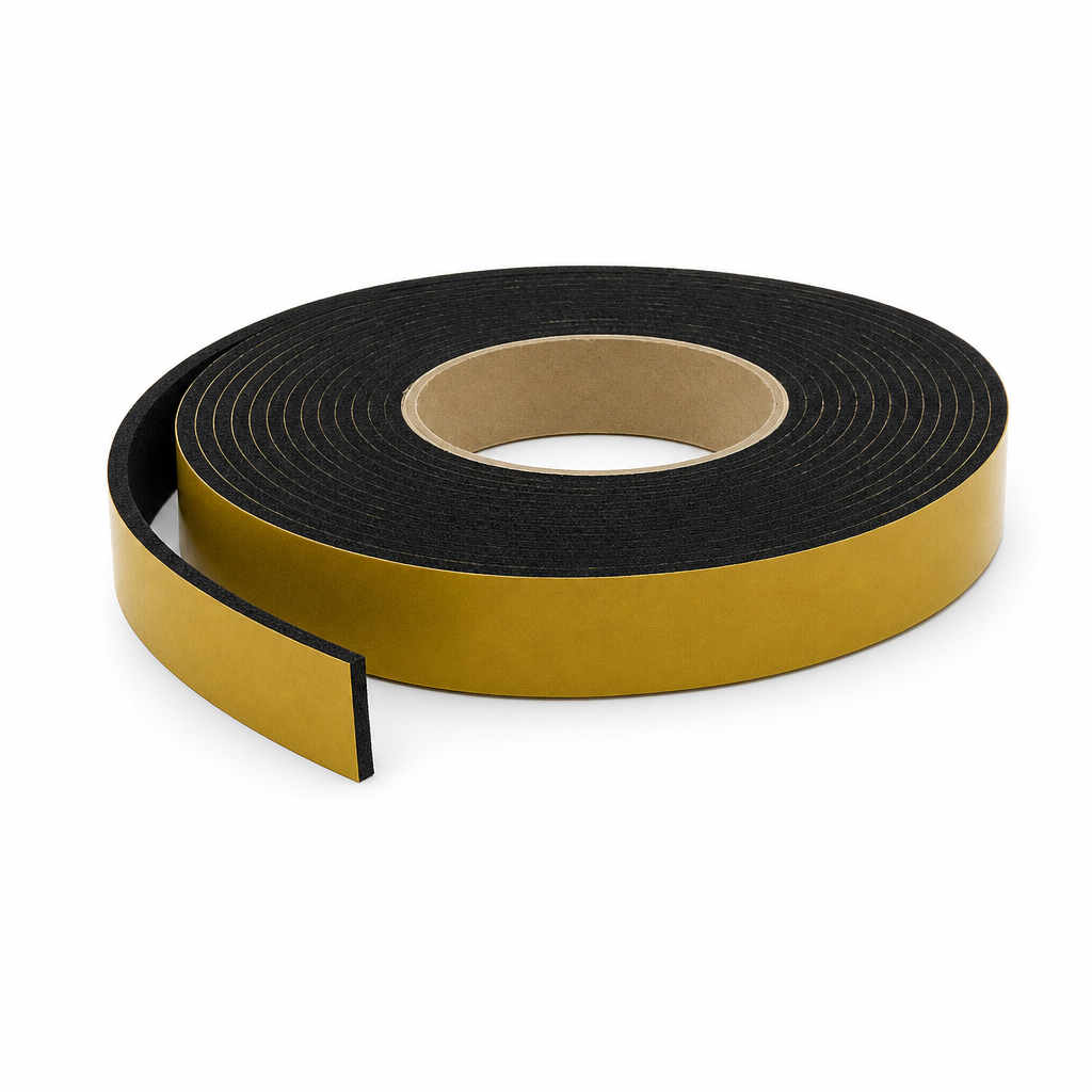 Adhesive Backed Expanded Neoprene Strip 25mm x 3mm – 6m Roll