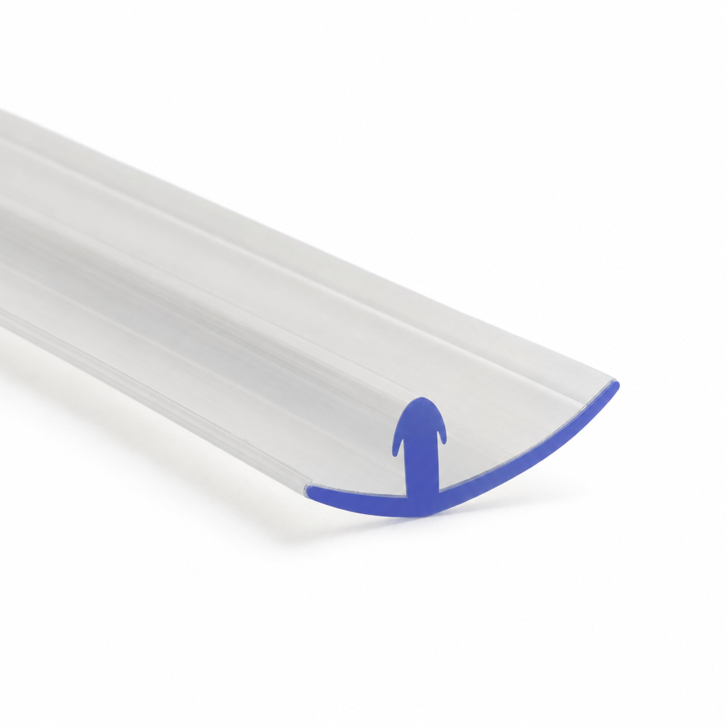Bifold Channel T Shower Seal – Clear Soft PVC 25mm Sample