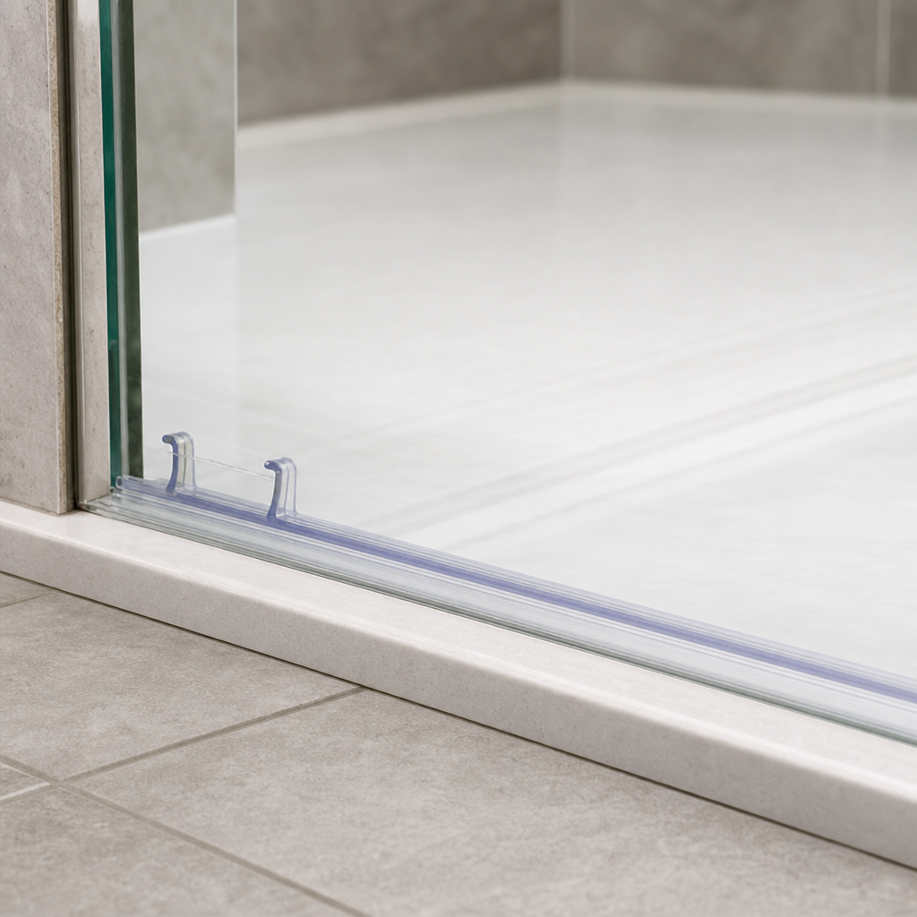 Bifold Channel T Shower Seal – 25mm Gap, Clear PVC