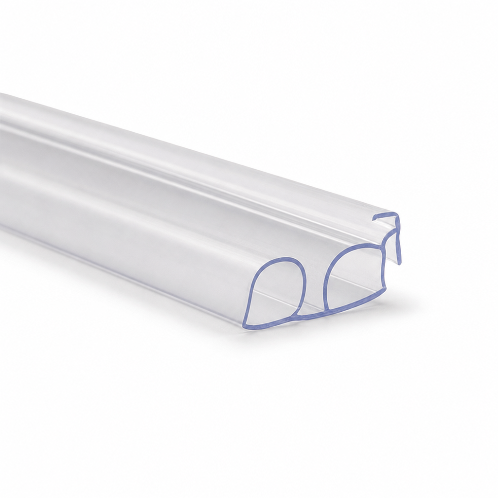 Bifold Channel T Shower Seal – 25mm Gap, Clear, 900mm/2000mm