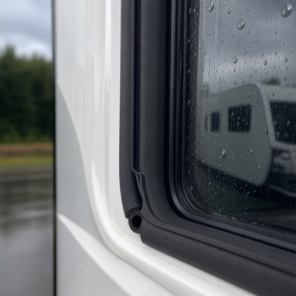 Caravan Window Rubber Seal 27mm Panel, 10mm Bulb – Per Metre