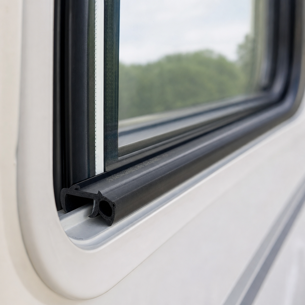 Caravan Window Rubber Seal 30mm Panel 13.5mm Bulb – Per Metre