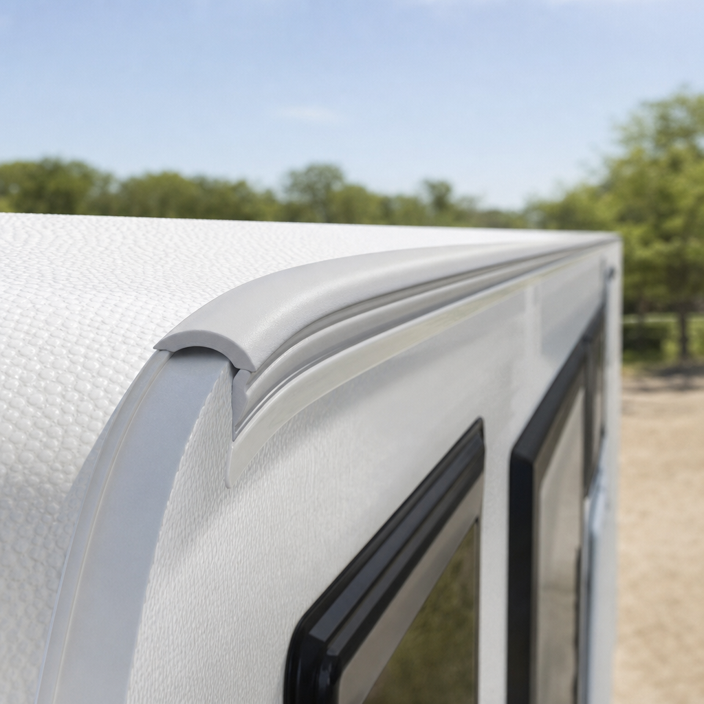 Grey Awning Rail Insert Trim 12.3mm – Per Metre