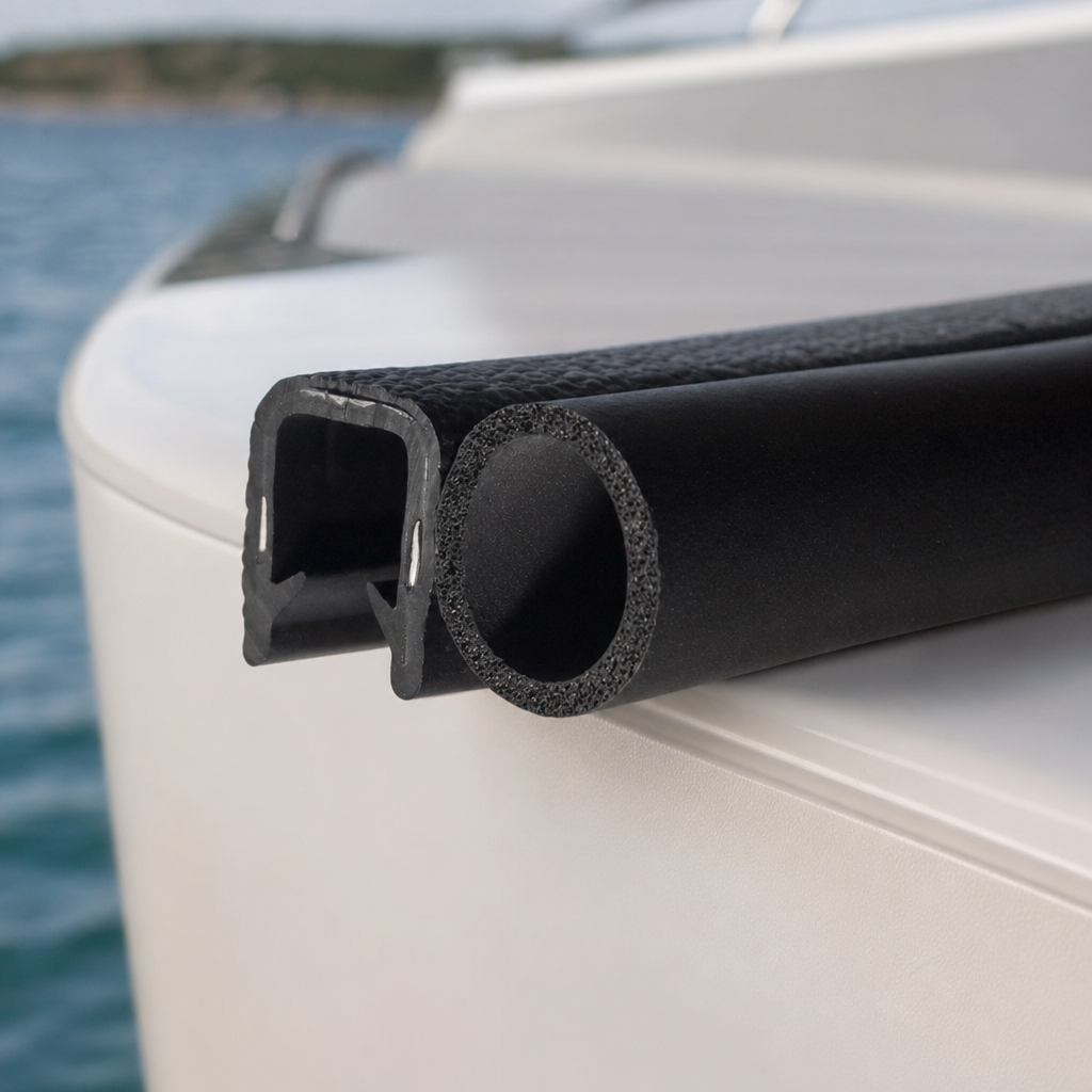 Edge Trim with Side Seal 9.5mm Panel – 17.5mm Bulb – Per Metre