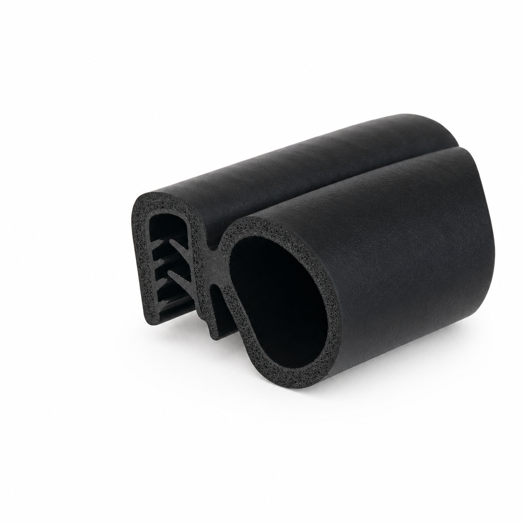 Edge Trim with Side Seal 20mm Bulb – Fits 3-4mm Panels