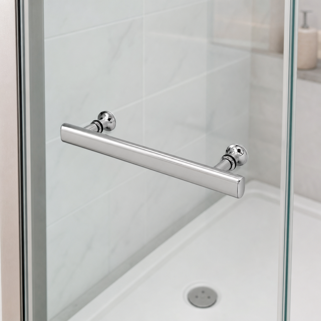 Shower Door Handle – 200mm Hole Centres – Chrome Effect