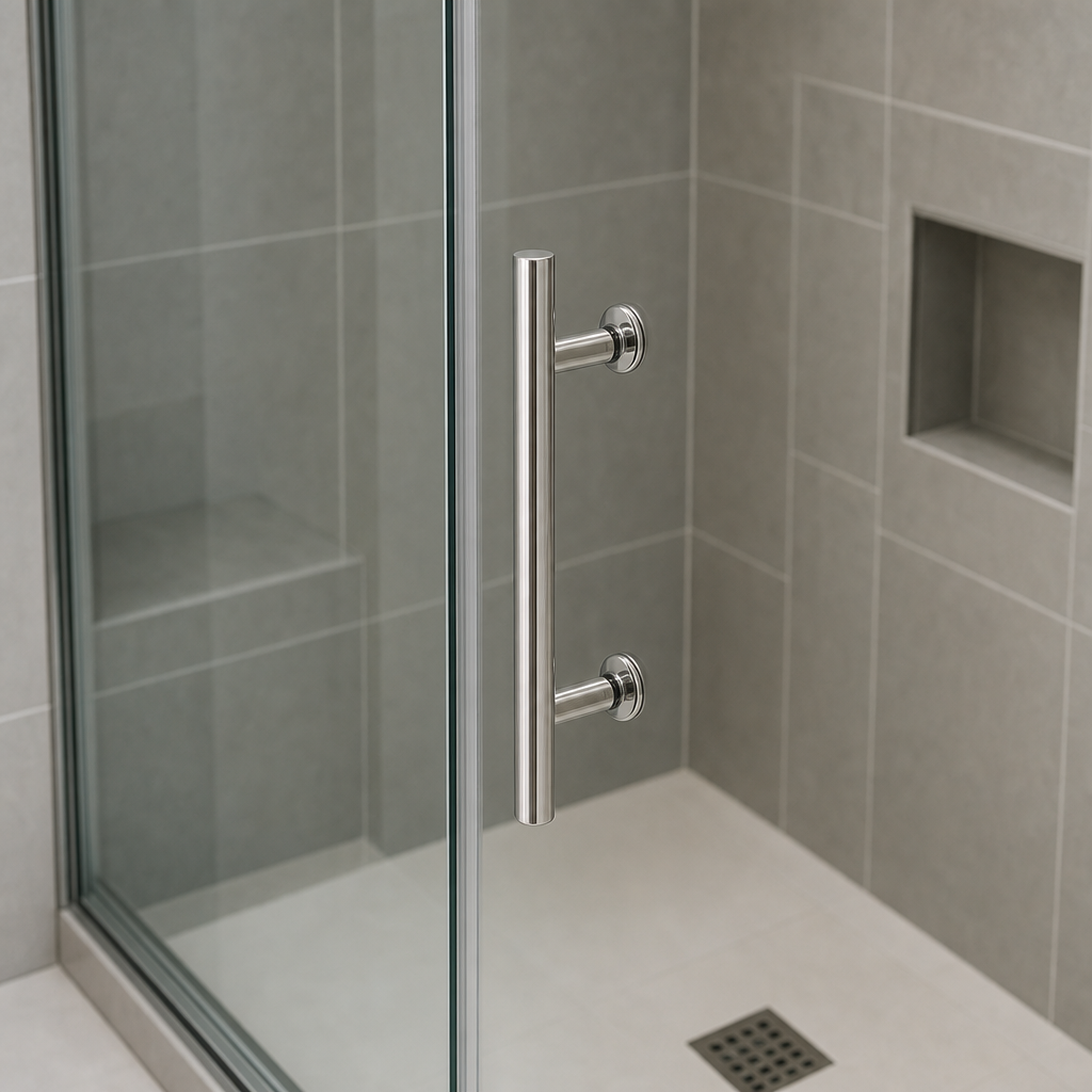 Chrome Shower Door Handle – 130mm Hole Centres