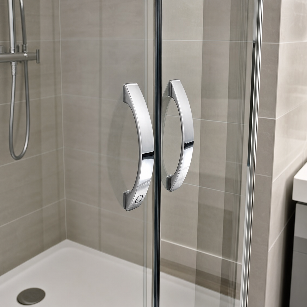 Chrome Shower Door Handle – 145mm Hole Centres – HAND005
