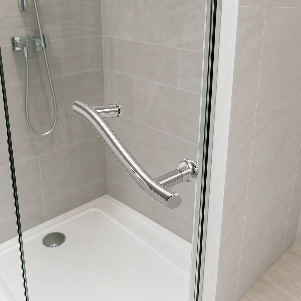 Chrome Shower Door Handle – 145mm Hole Centres