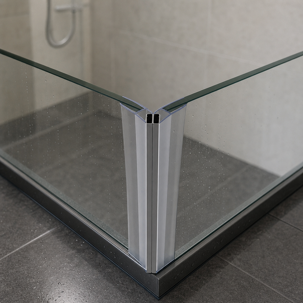 Magnetic Shower Screen Seal Chrome for 4-6mm Glass