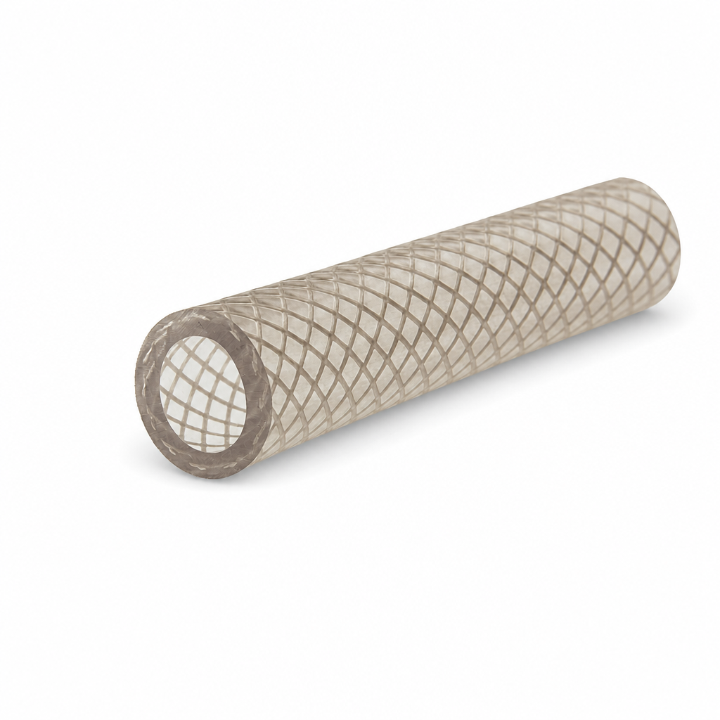 Clear Braided PVC Hose 12mm ID x 19mm OD – Per Metre