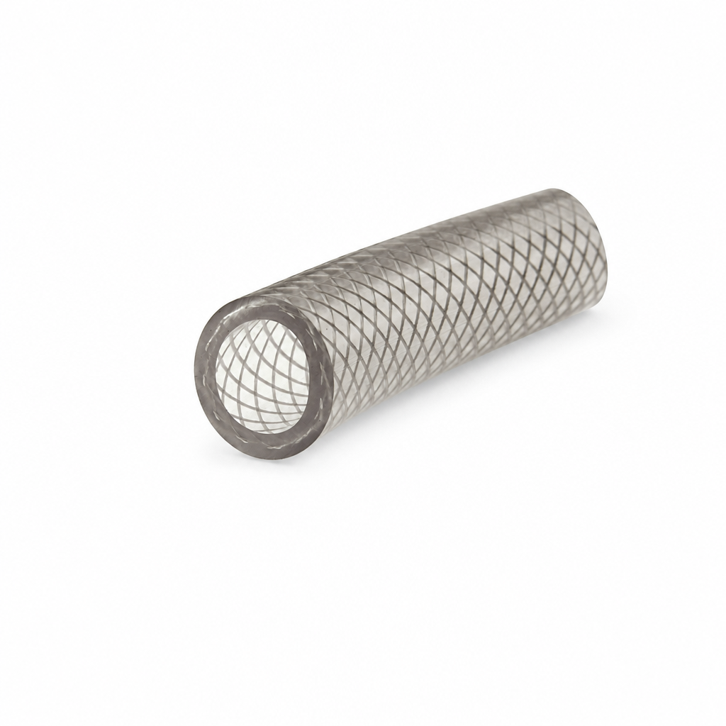 Clear Braided PVC Hose 19mm ID x 26mm OD – Per Metre