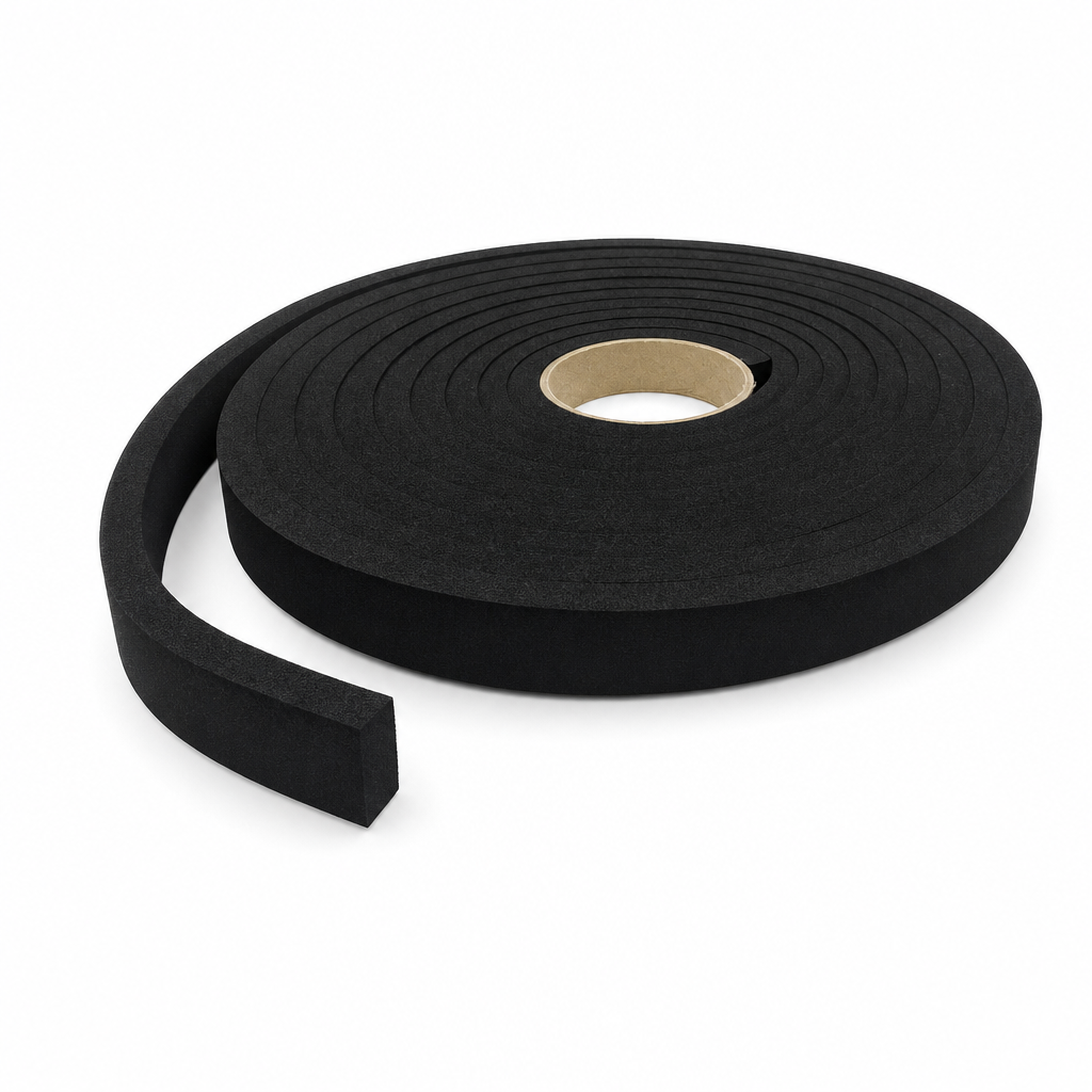 Plain Expanded Neoprene Sponge Strip 25mm x 12mm – 6 Metre Roll