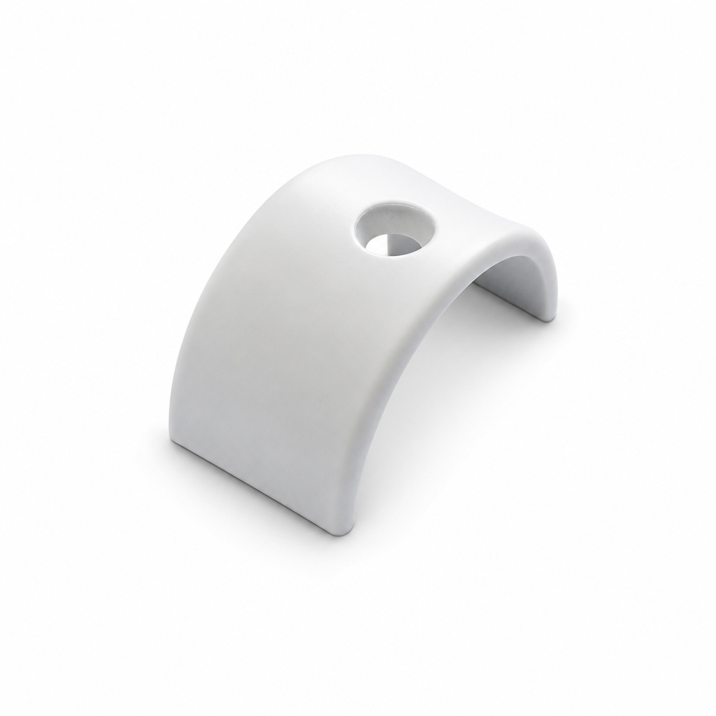 White Plastic End Cap for 48mm x 23mm Rigid PVC Fender