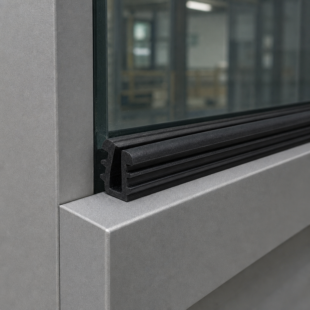 Ribbed U Channel Seal 3mm Panel x 10mm Height x 7mm Wide – Per Metre