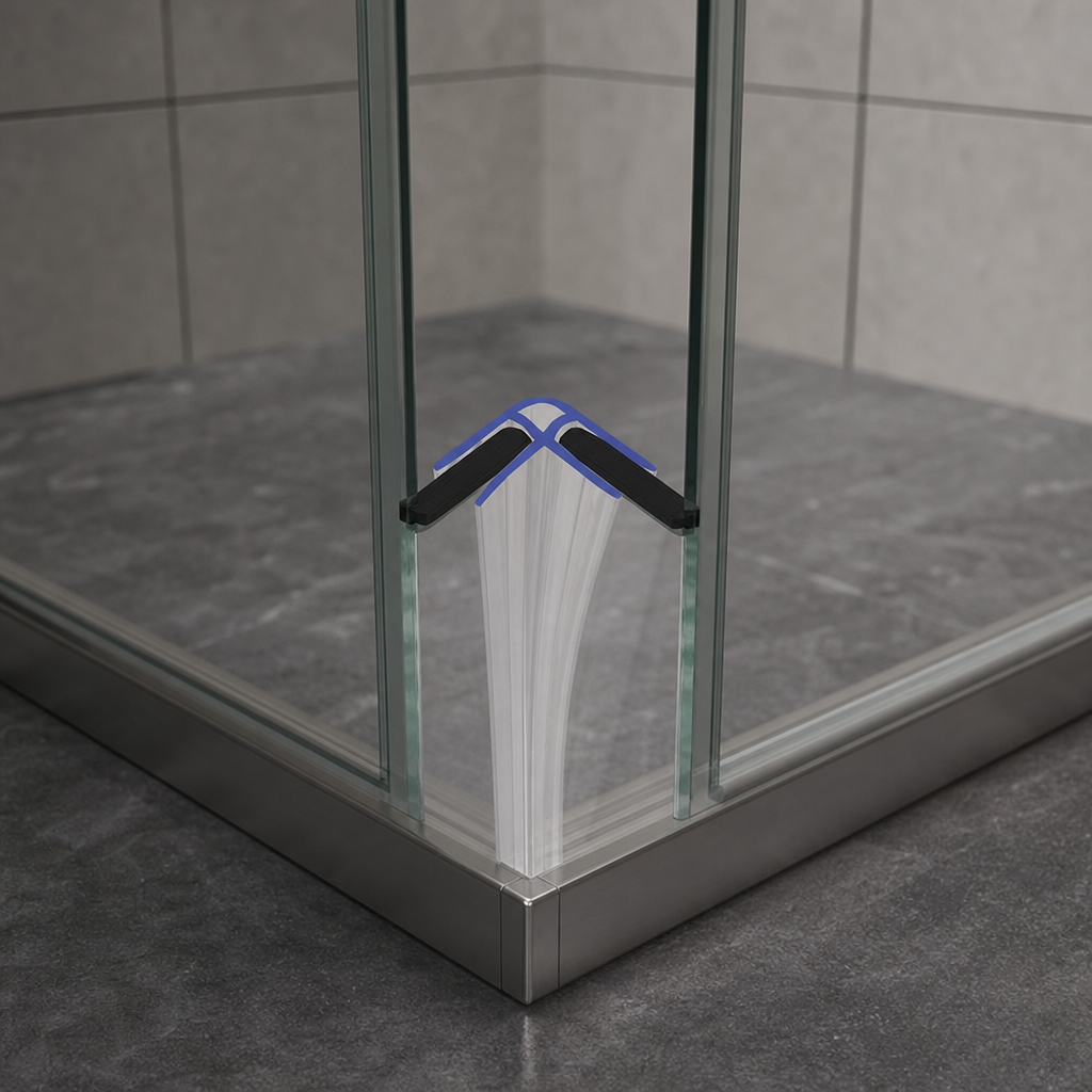 Shower Screen Corner Seal for 8-10mm Glass – 800-2000mm Lengths