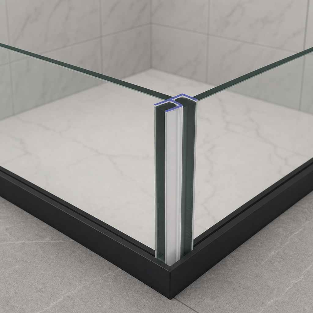 Shower Screen Corner Seal for 4-6mm Glass – 800-2000mm Lengths