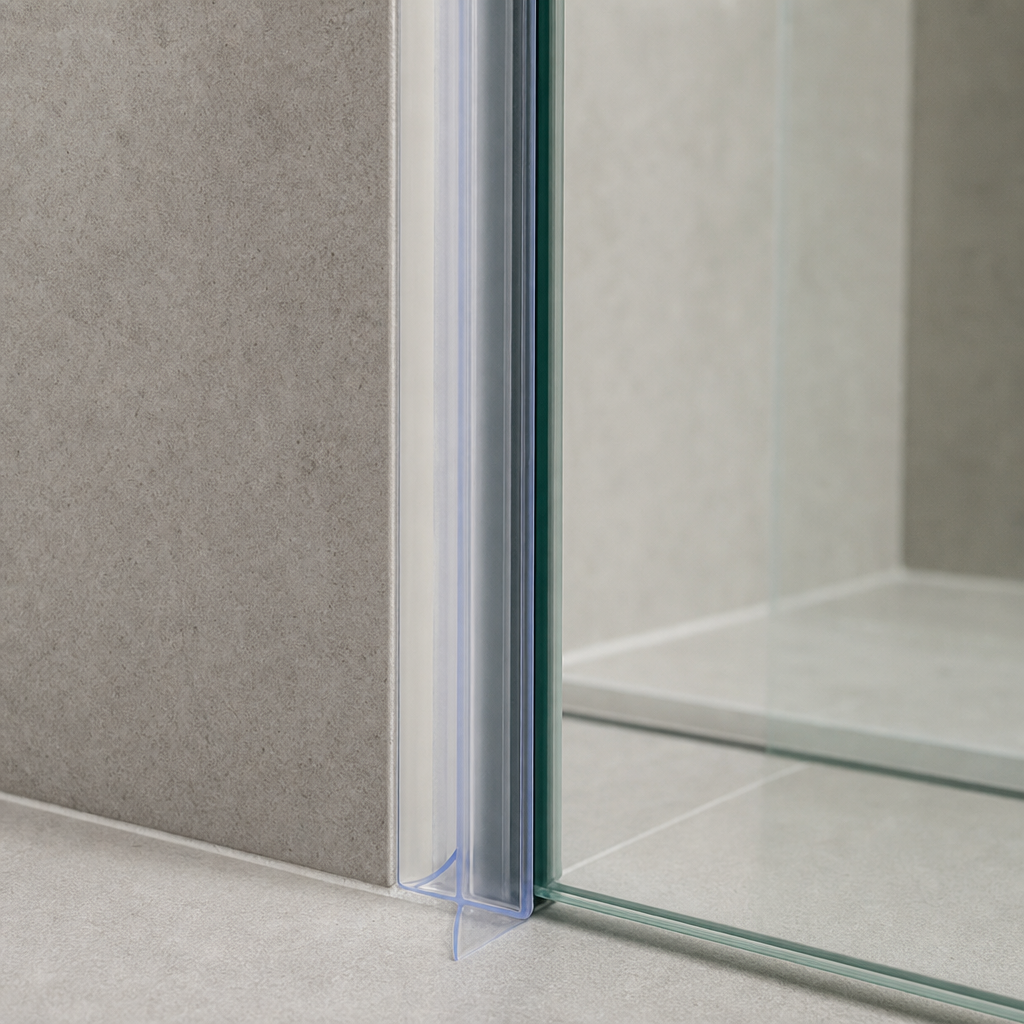 Shower Screen Seal for 3-4mm Glass – Seals 7-12mm Gap