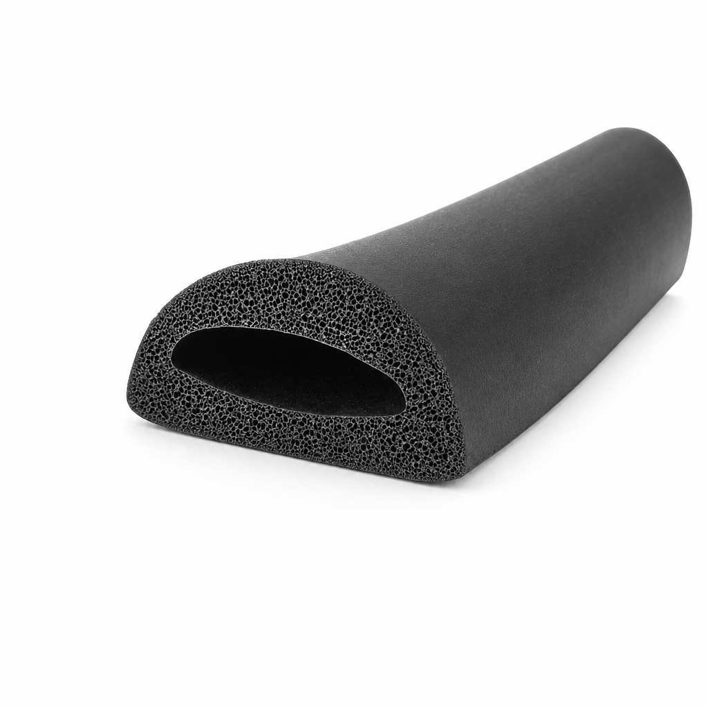 Sponge Rubber D-Section Seal 39mm x 19mm – Per Metre
