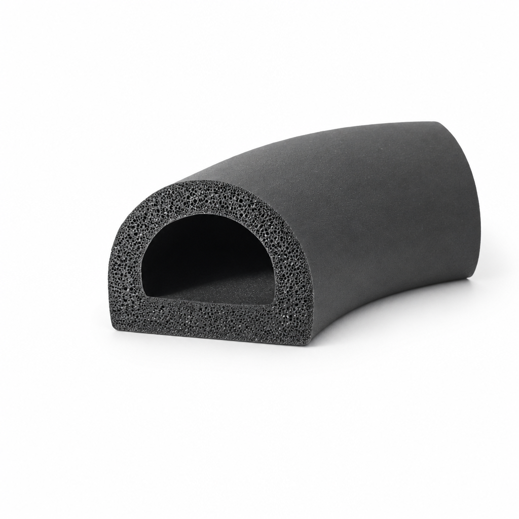 Sponge Rubber D-Section Seal 30mm x 26mm – Per Metre