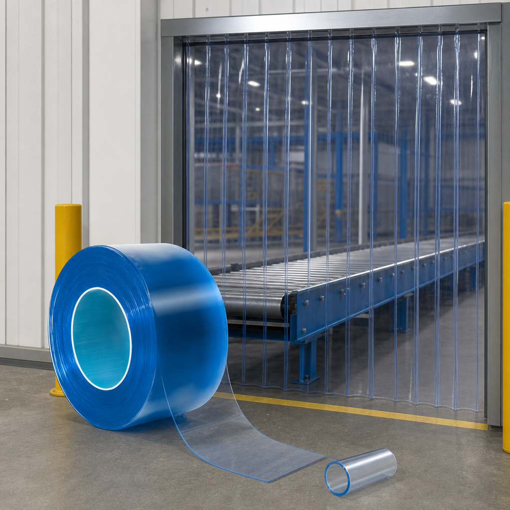 PVC Strip Curtain Full Rolls – 100mm to 400mm Wide