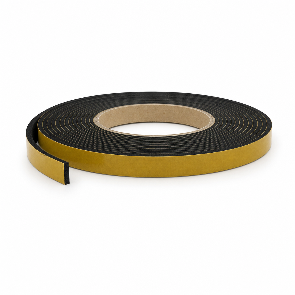 Self-Adhesive Sponge Weatherstrip Tape 12mm x 3mm – 6 Metre Roll