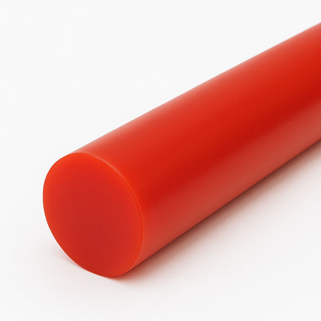 Polyurethane Plastic Rod - Abrasion Resistant, Oil Resistant, Tear Resistant, Noise Dampening, High Flex Life, Multiple Sizes & Colors Available