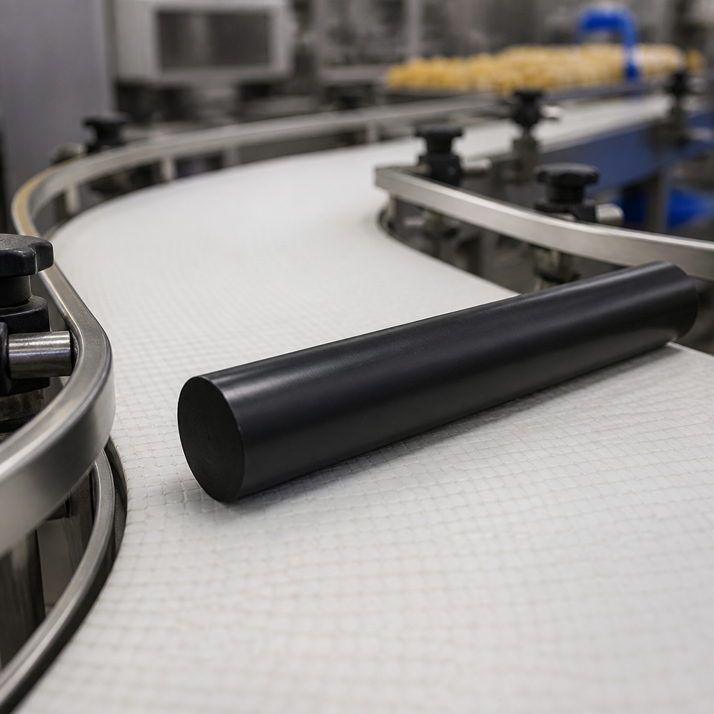 Acetal C Black Rod for Food Applications (Various Sizes) 100mm to 250mm diameter