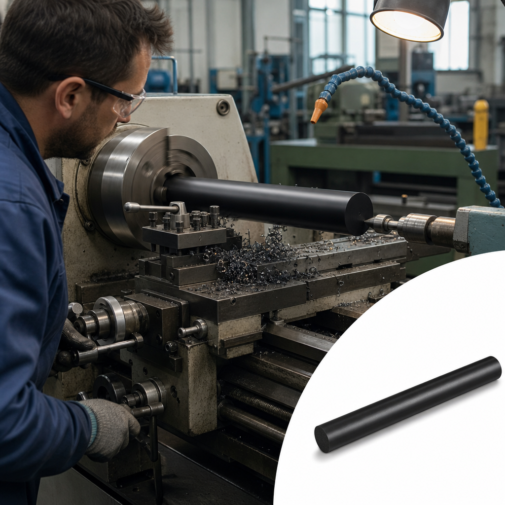 Cast Nylon 6 Black Rod for Engineering Applications 10mm to 150mm diameter