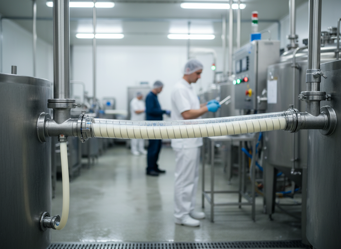 Premium Soft PVC Hose with Galvanised Steel Spiral for Food Liquids - Flexible, Crush Resistant, and Temperature Range -5°C to +65°C