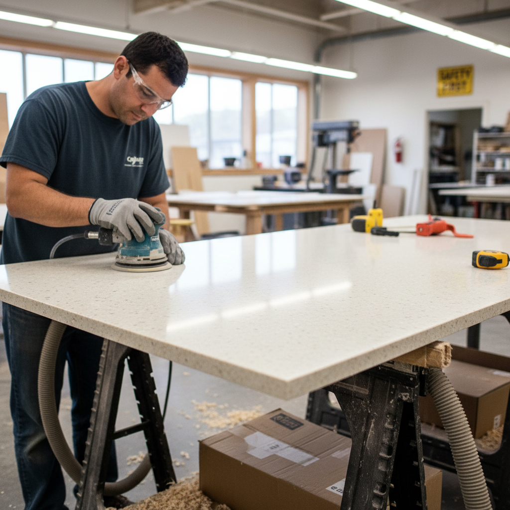 Premium Solid Surface Material - Savannah Color, Durable and Versatile for Interior and Exterior Applications