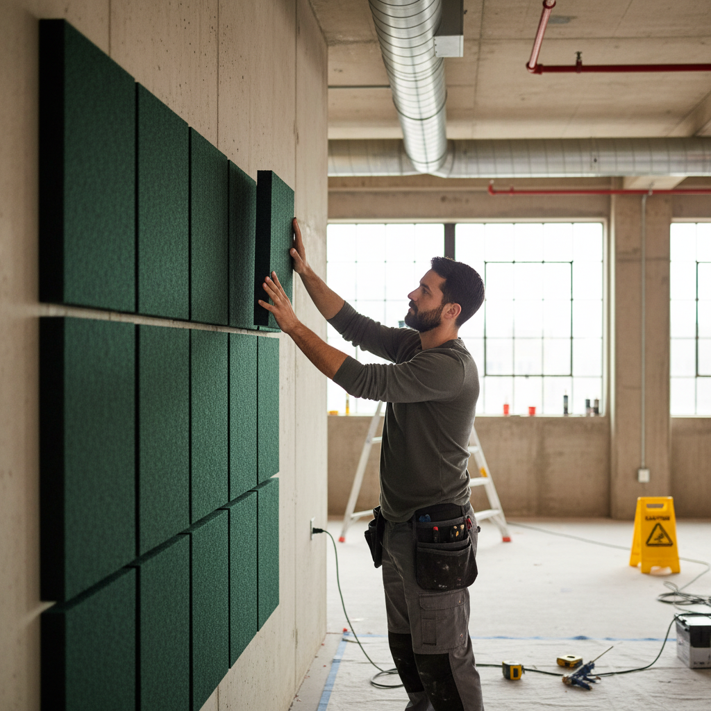 Premium PET Felt Acoustic Panel in Forest Green - Eco-Friendly Sound Absorption with Customizable Design Options