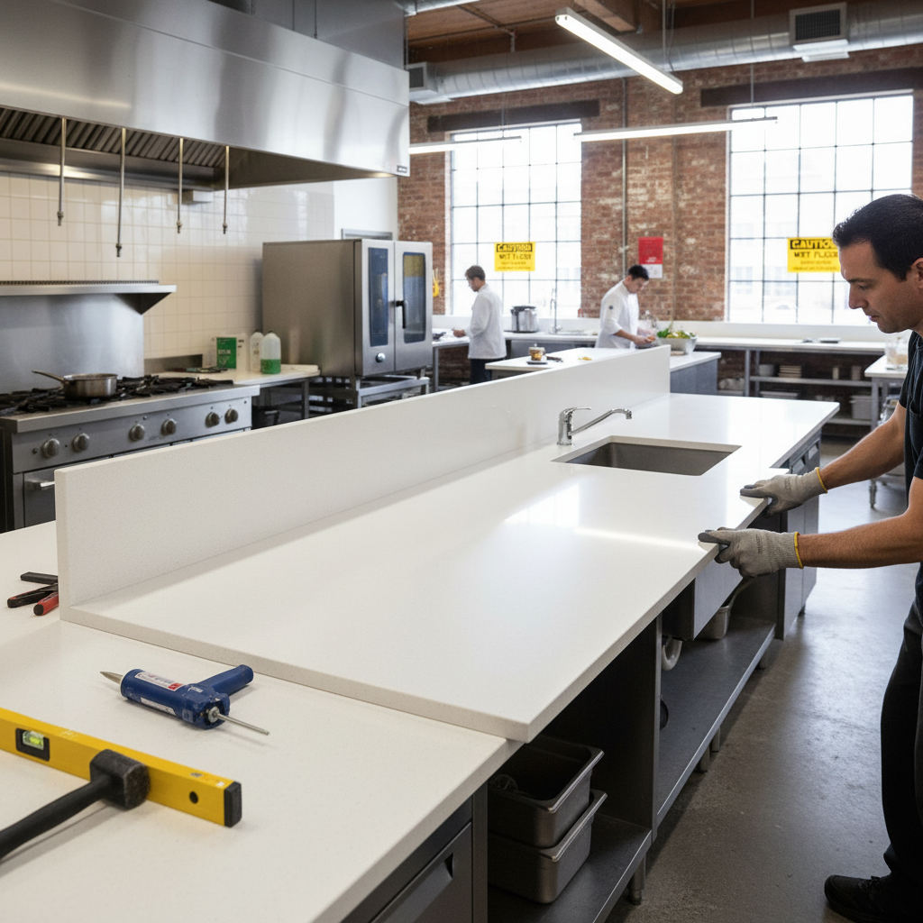 Premium Solid Surface Sheet in Salt Color - Durable, Hygienic, and Versatile Composite Material for Residential and Commercial Applications