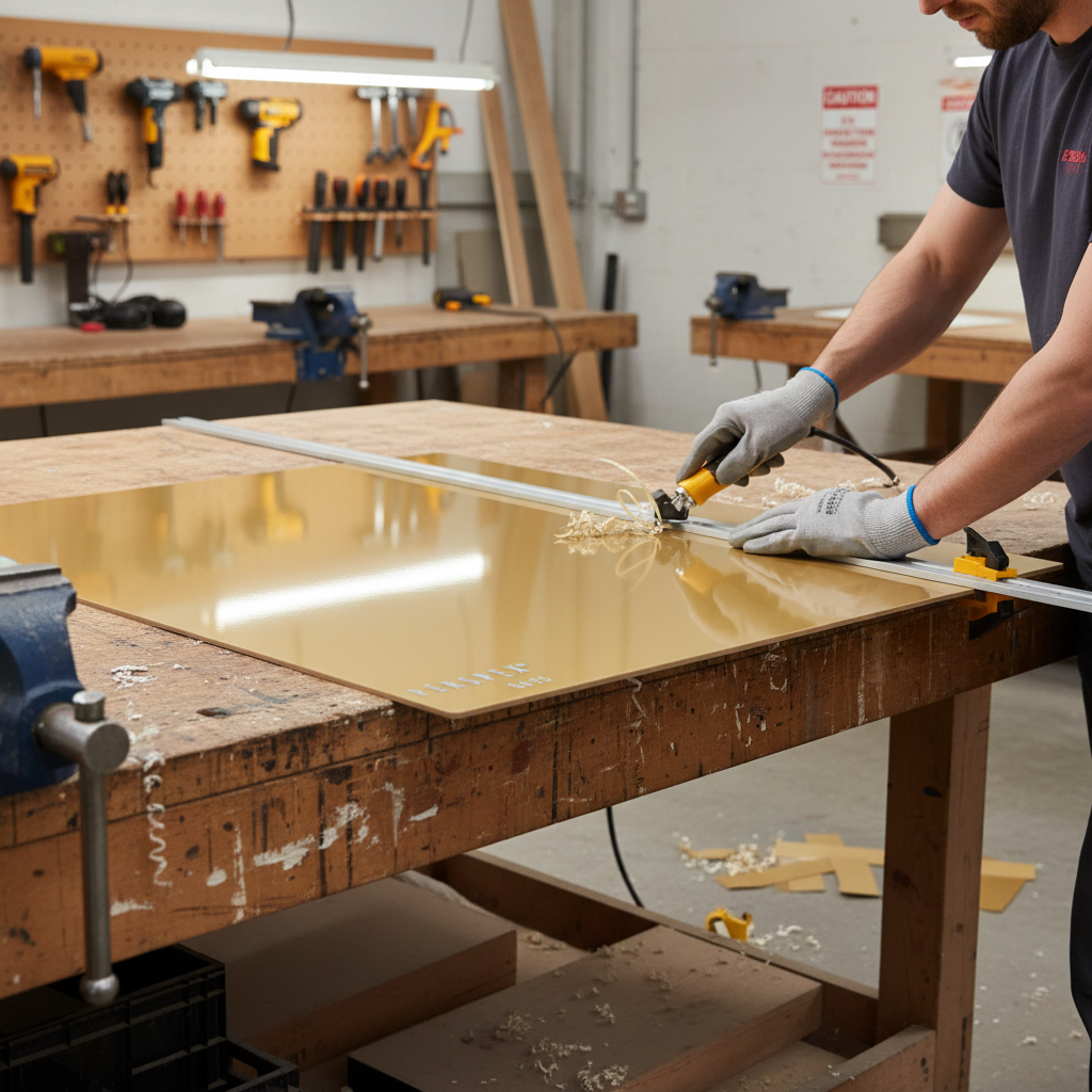 Premium Gloss-Matt Gold Metallic Acrylic Sheet - High-Performance Durability and Surface Hardness for Interior Design and Signage