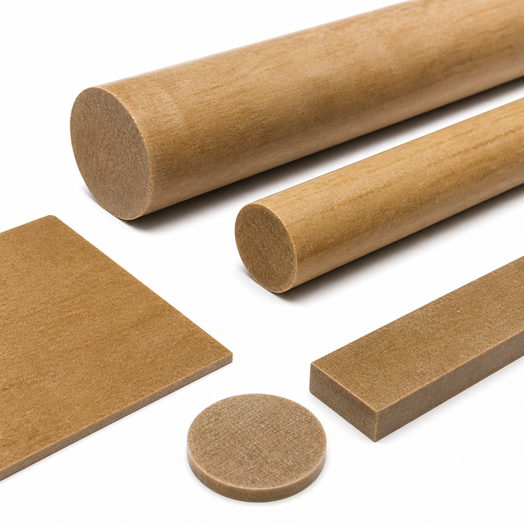 Phenolic Cotton Laminate Brown Rod 16mm to 50mm dia for Electrical components & mechanical parts