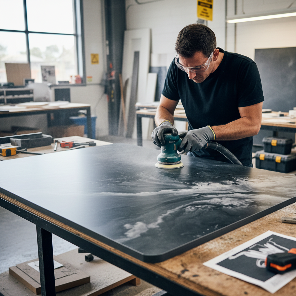 Premium Solid Surface Material - Deep Cloud, Durable, Hygienic for Residential and Commercial Applications